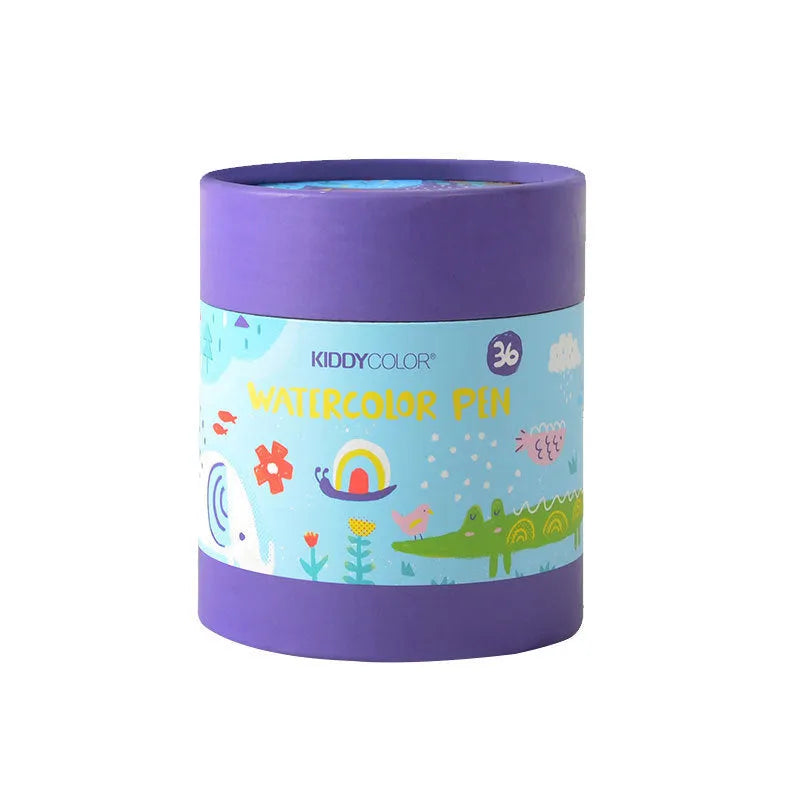 Set of children's washable watercolour pens with plastic barrels in 36 or 48 colour options.