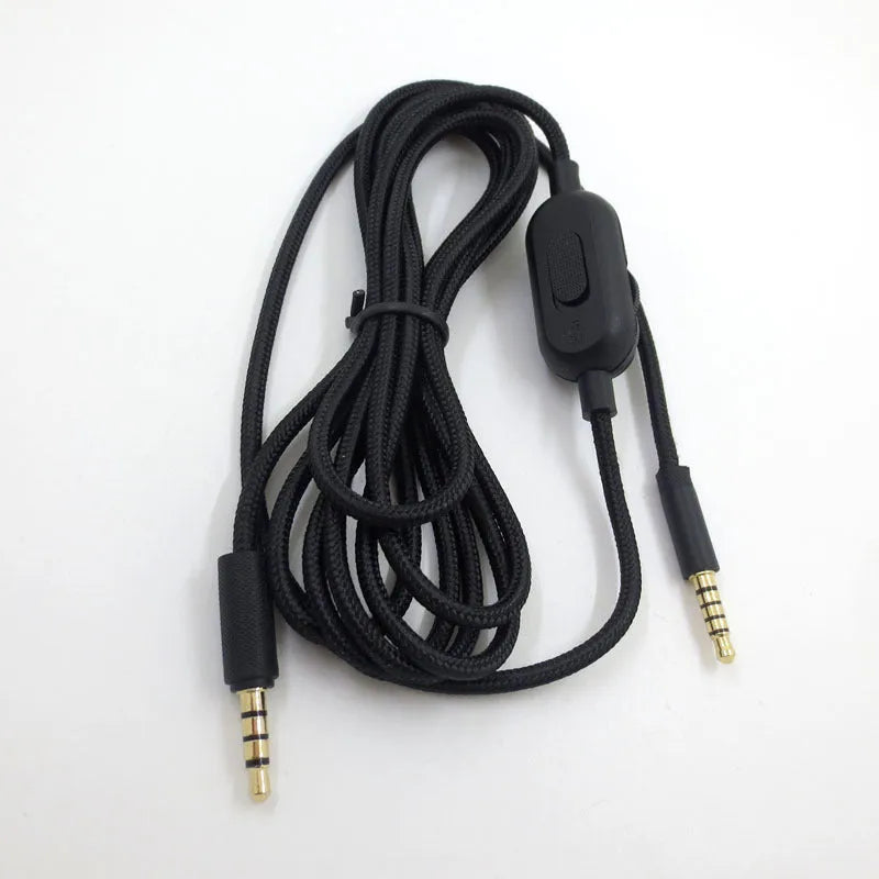 Black universal audio cable with 0-type connectors for gaming headsets and digital products