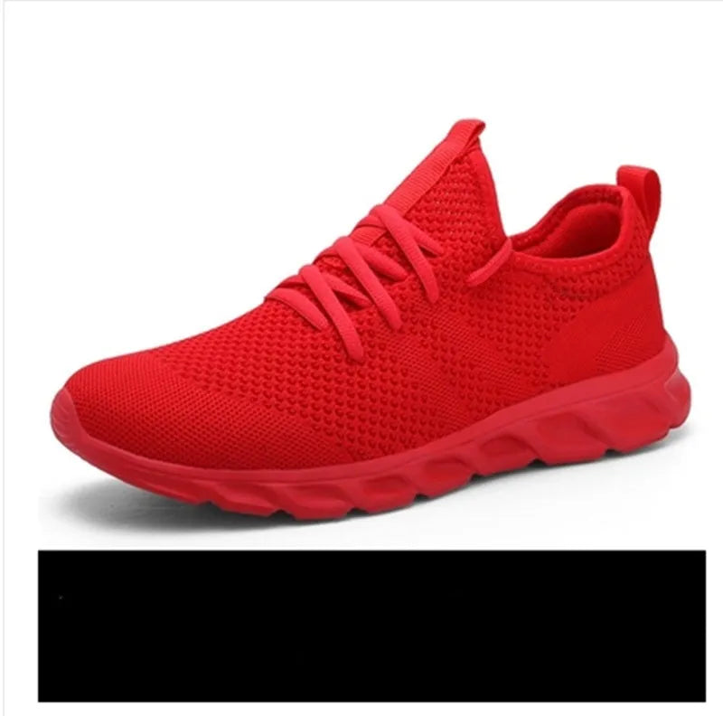 Men's black and white breathable mesh casual sport shoes with PVC sole and lace-up closure