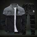 Men's casual sport suit jacket collar long sleeved sweater in black colour autumn winter top