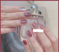 Milk tea crystal stone cat eye nail polish 10ml bottle with magnetic shimmer effect