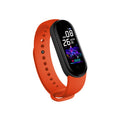 M5 smart fitness bracelet with heart rate and blood pressure monitor on wrist