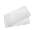 Transparent white acrylic car licence plate frame, 154x307mm, heavy-duty flatbed design for front and rear