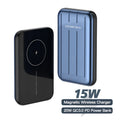 Magnetic wireless power bank 5000mAh for iPhone 12 with blue, grey, or light green colour options