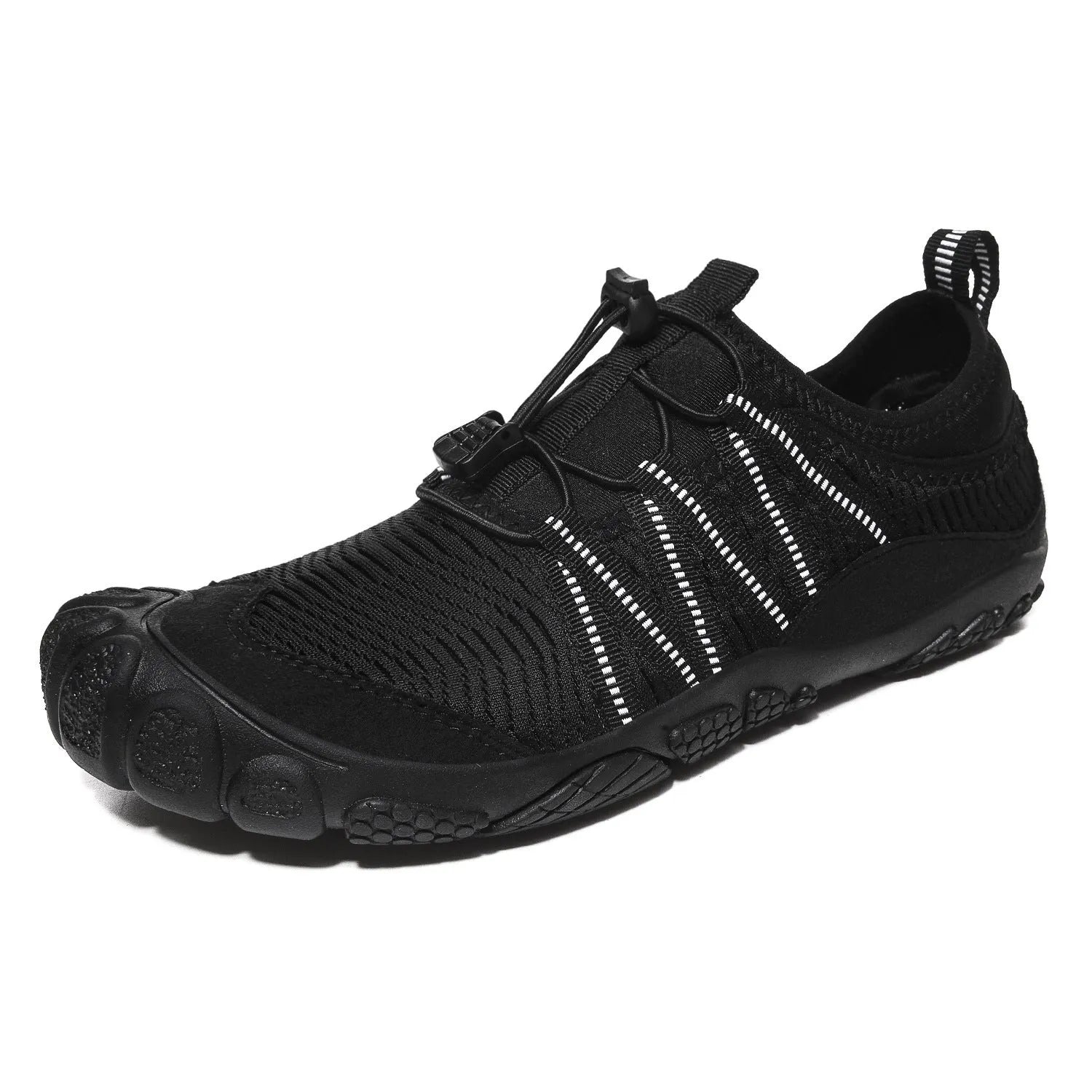 Unisex mesh water shoes with rubber sole and protective toe cap for river tracing and swimming
