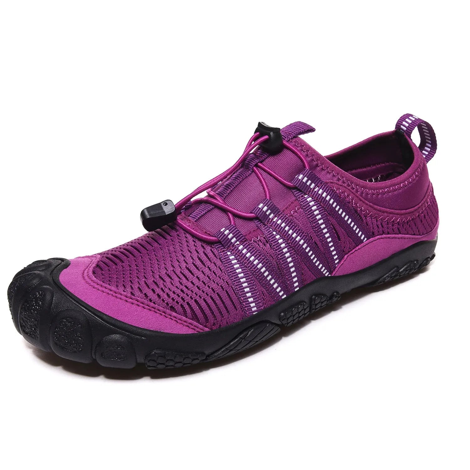Unisex mesh water shoes with rubber sole and protective toe cap for river tracing and swimming