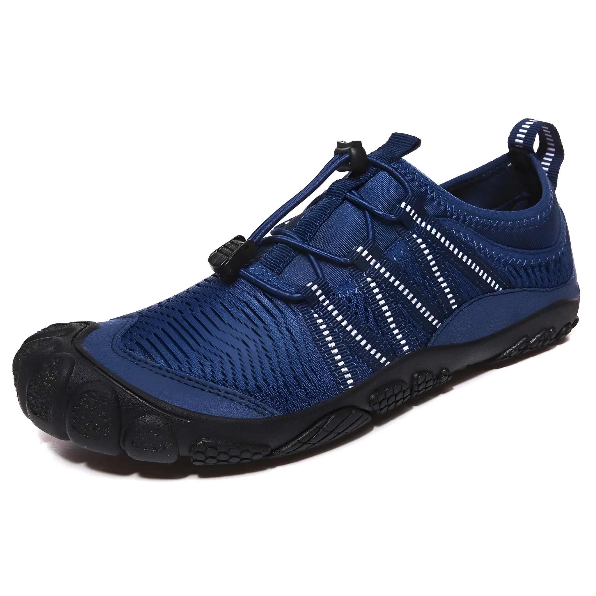 Unisex mesh water shoes with rubber sole and protective toe cap for river tracing and swimming