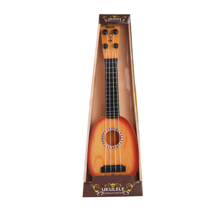 Retro simulation ukulele guitar toy for children with colourful plastic construction