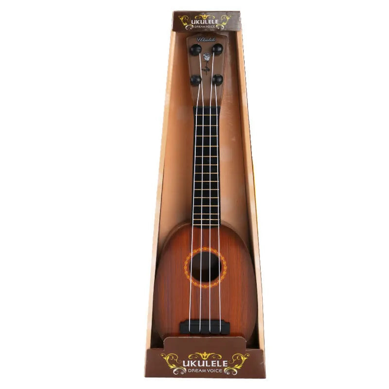 Retro simulation ukulele guitar toy for children with colourful plastic construction
