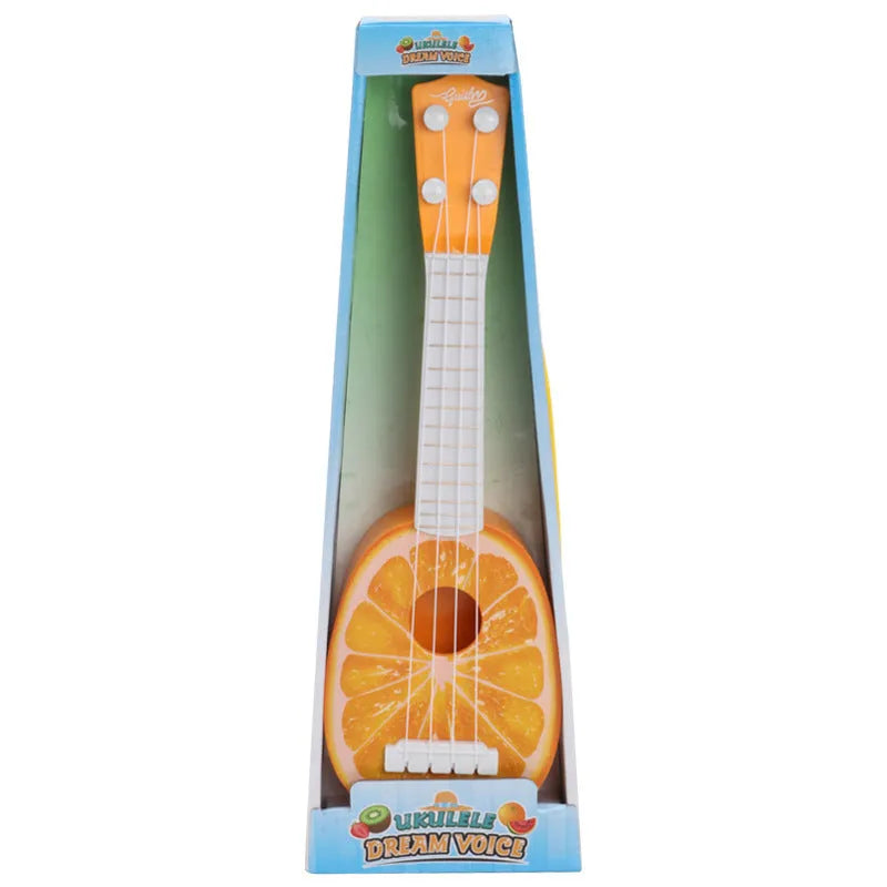 Retro simulation ukulele guitar toy for children with colourful plastic construction