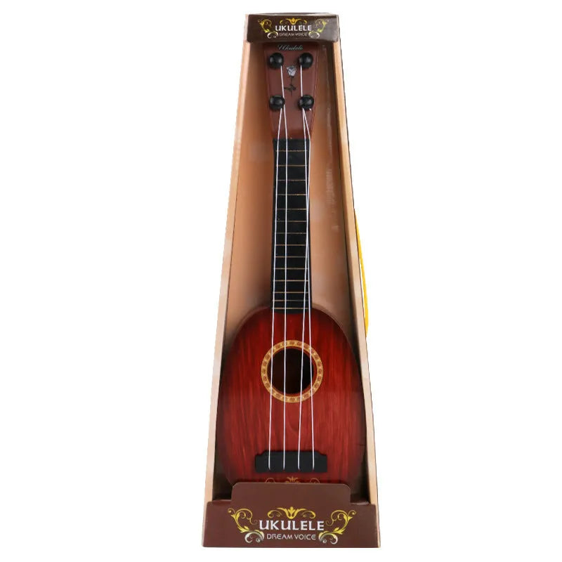 Retro simulation ukulele guitar toy for children with colourful plastic construction