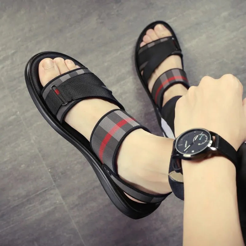 Youth leisure sports sandals with Lycra upper and polyurethane sole in sizes 38-44
