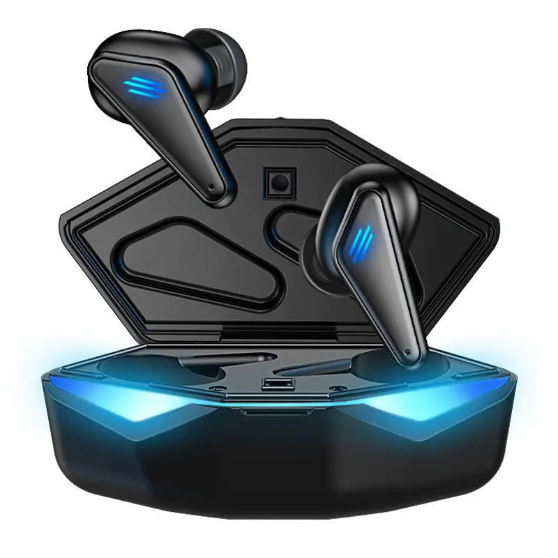 Blue Private Model K55 wireless Bluetooth gaming headset with TWS earbuds and charging case