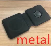 White 2 in 1 magnetic wireless charging dock with foldable design and dual charging surfaces