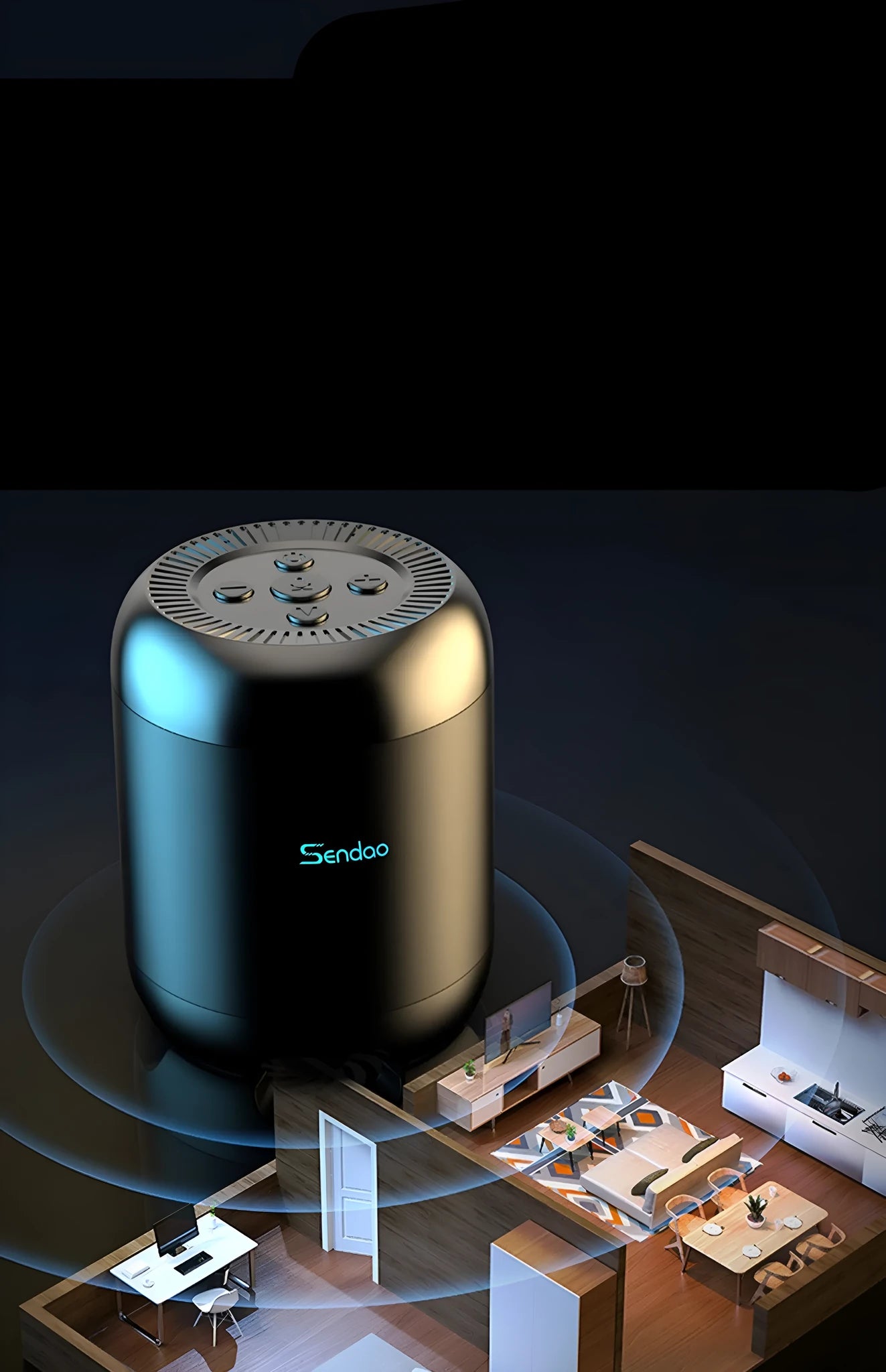 Compact black or white wireless Bluetooth speaker with subwoofer function and microSD card slot
