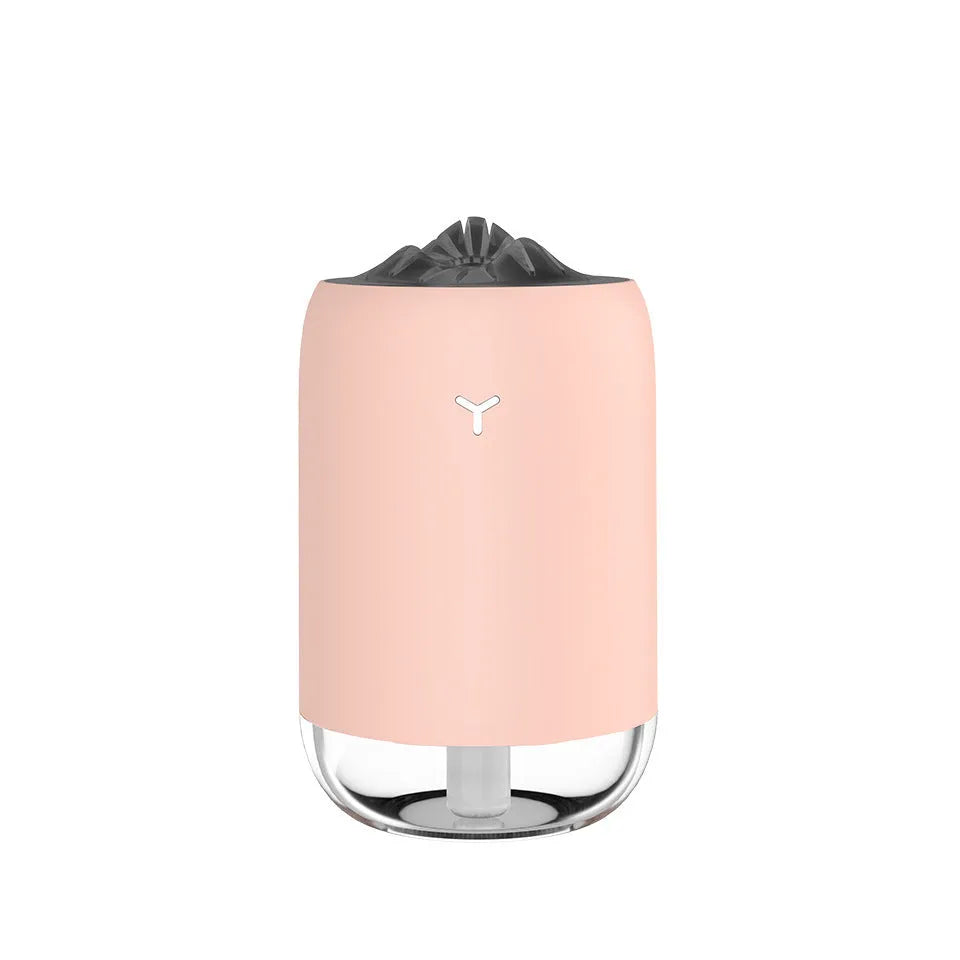 Magic Flame columnar humidifier in white, blue or pink colours with USB cable