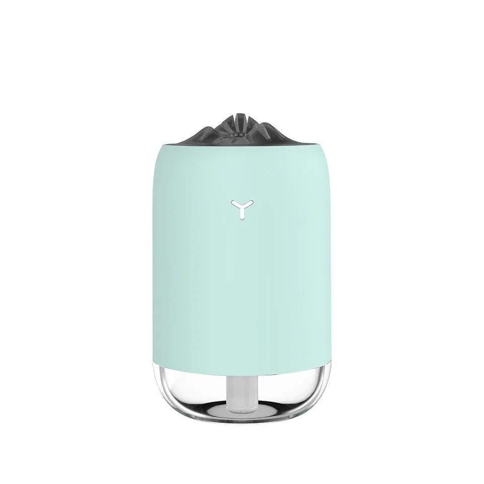 Magic Flame columnar humidifier in white, blue or pink colours with USB cable