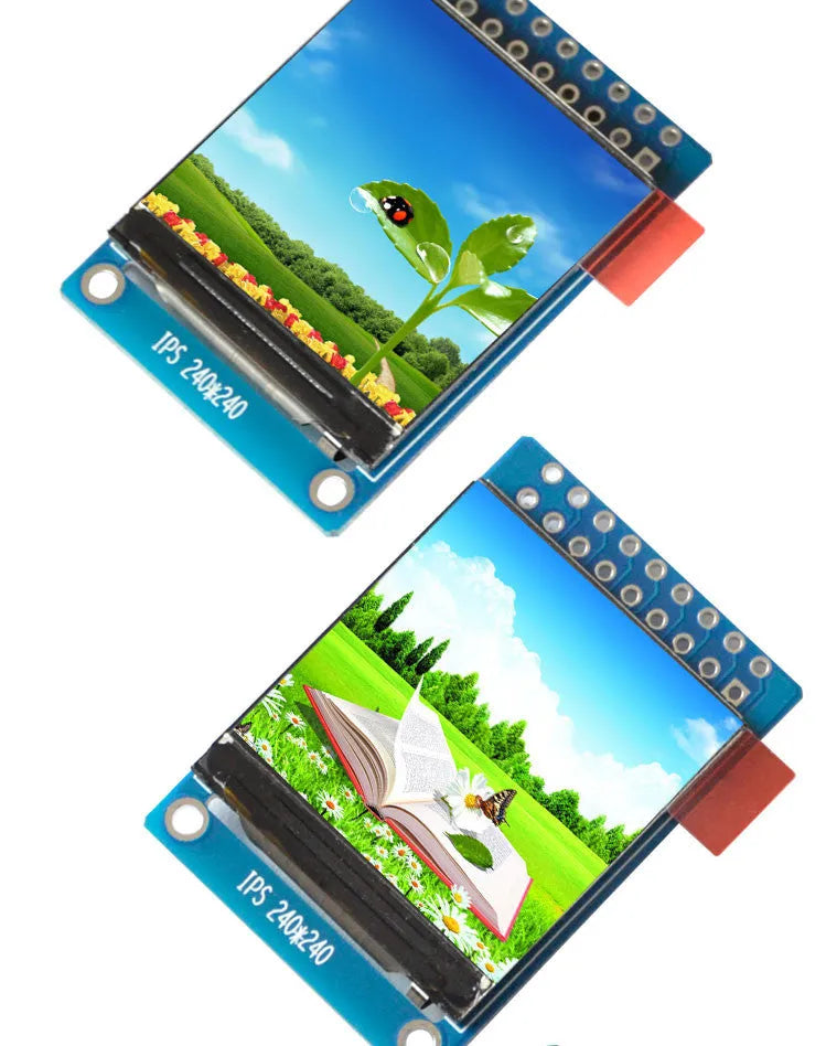 1.3-inch square IPS LCD colour display module with 240x240 resolution and 18PIN connector