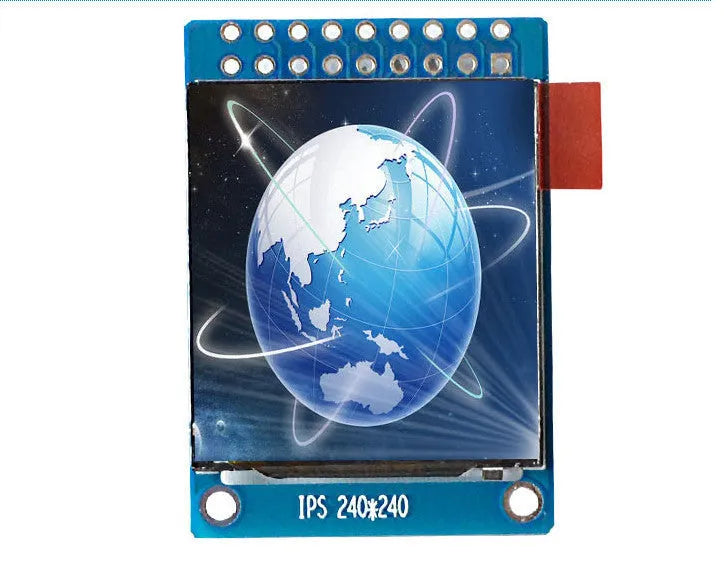 1.3-inch square IPS LCD colour display module with 240x240 resolution and 18PIN connector