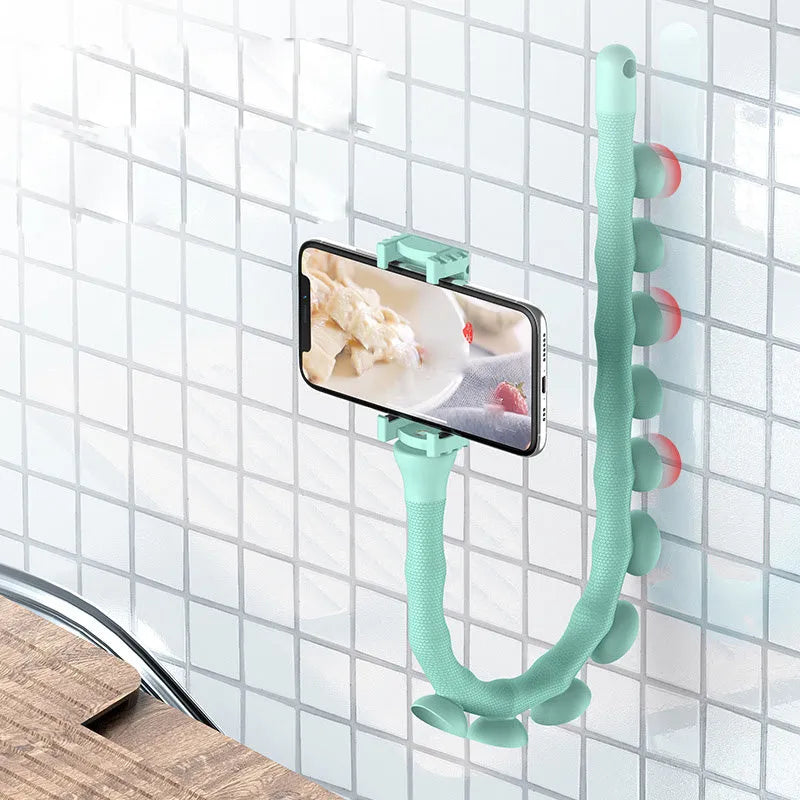 Lazy Bracket flexible mobile phone holder with 62cm rubber arm and suction cup base in black colour