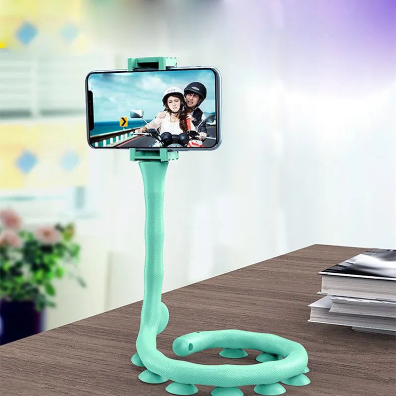 Lazy Bracket flexible mobile phone holder with 62cm rubber arm and suction cup base in black colour