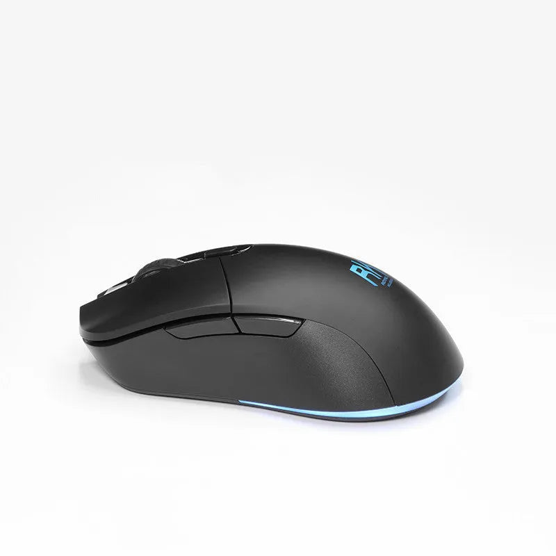 Rk526 wireless mechanical keyboard and mouse set in blue on a desk, with optical 1600 DPI mouse