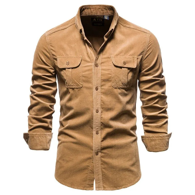Men's long sleeve linen shirt in multiple colours with standard and Asian sizing options