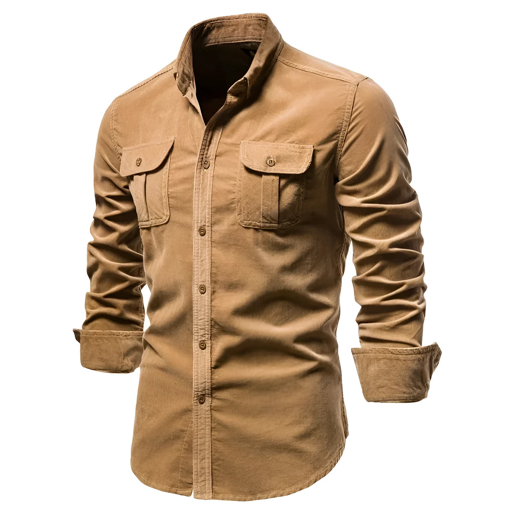 Men's long sleeve linen shirt in multiple colours with standard and Asian sizing options
