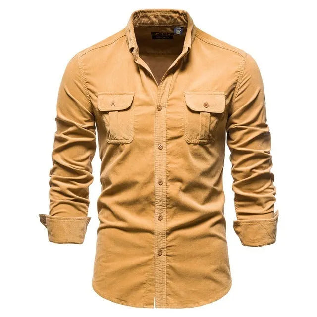 Men's long sleeve linen shirt in multiple colours with standard and Asian sizing options