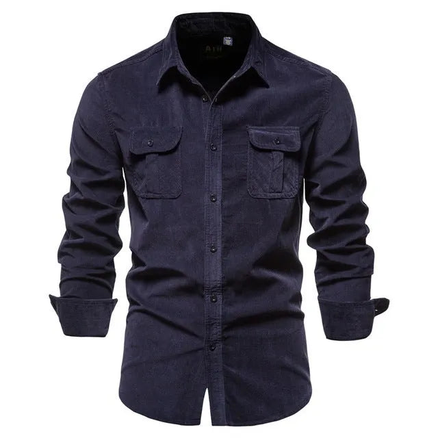 Men's long sleeve linen shirt in multiple colours with standard and Asian sizing options