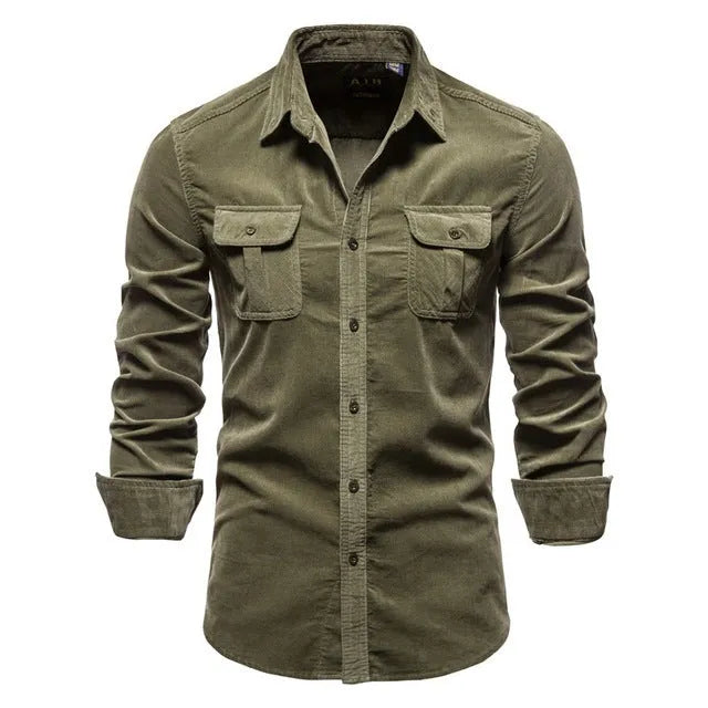 Men's long sleeve linen shirt in multiple colours with standard and Asian sizing options