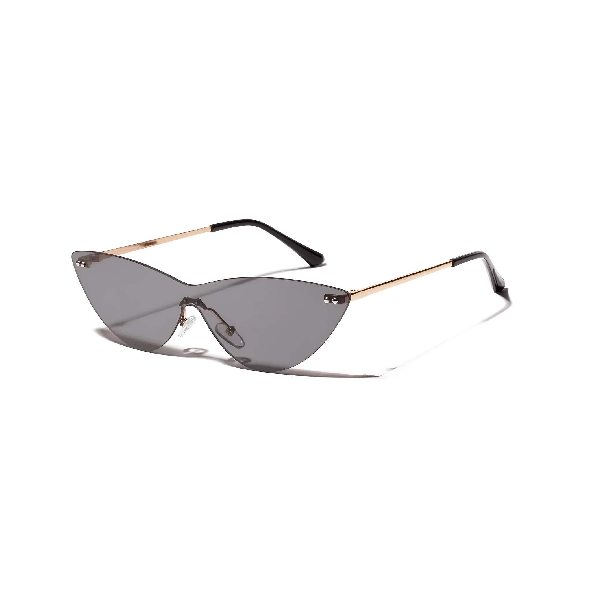 Brown tint vintage sunglasses with metal frame and UV400 protection lenses