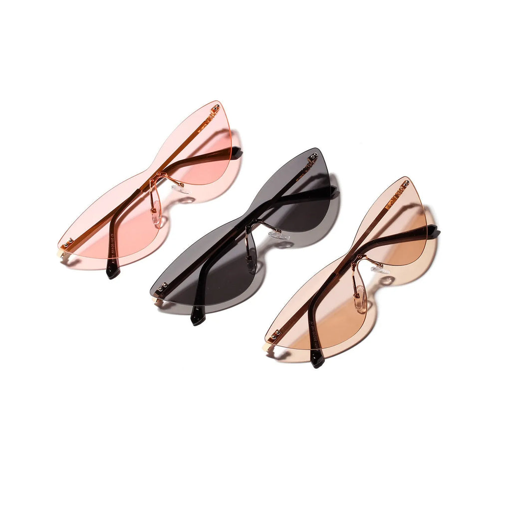 Brown tint vintage sunglasses with metal frame and UV400 protection lenses