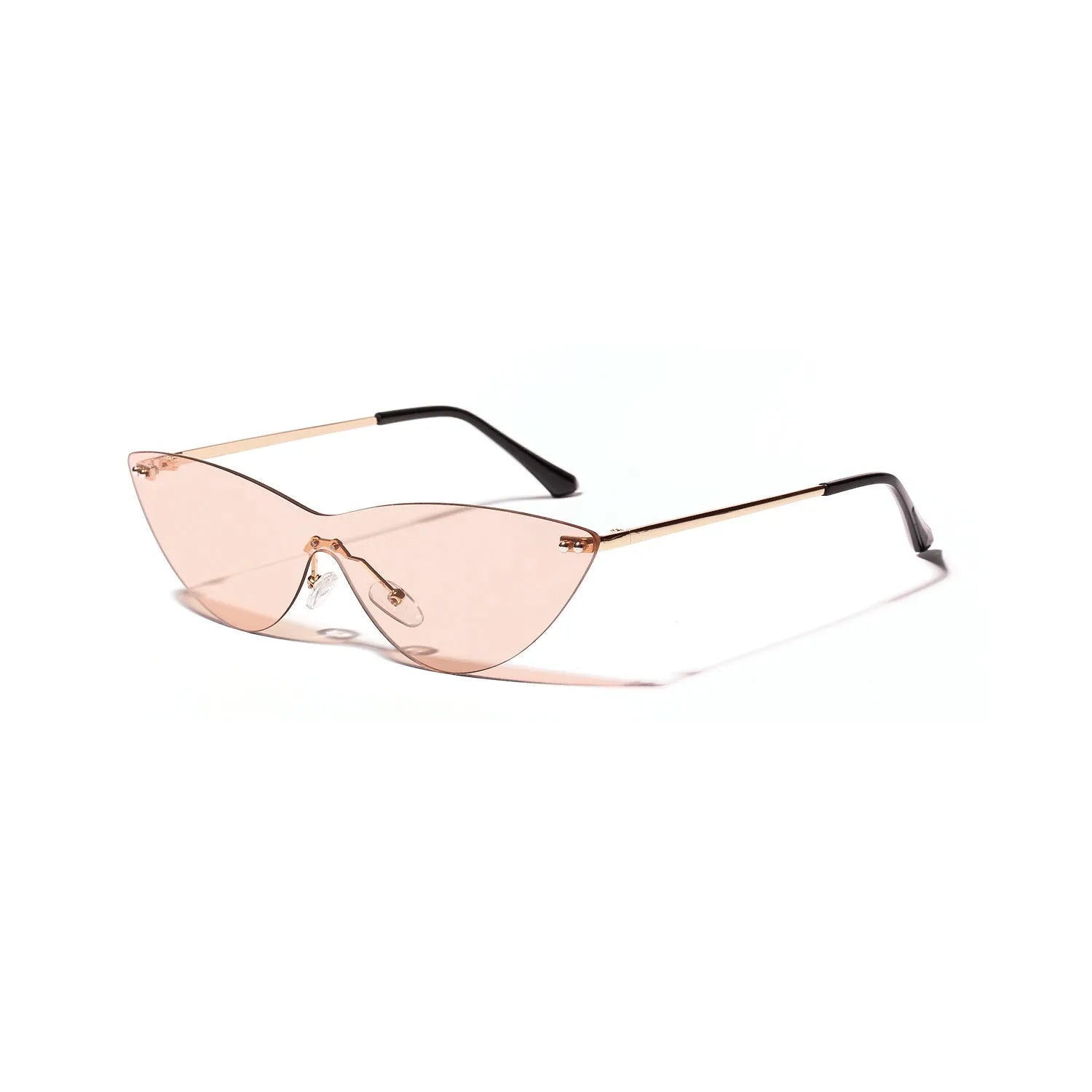 Brown tint vintage sunglasses with metal frame and UV400 protection lenses