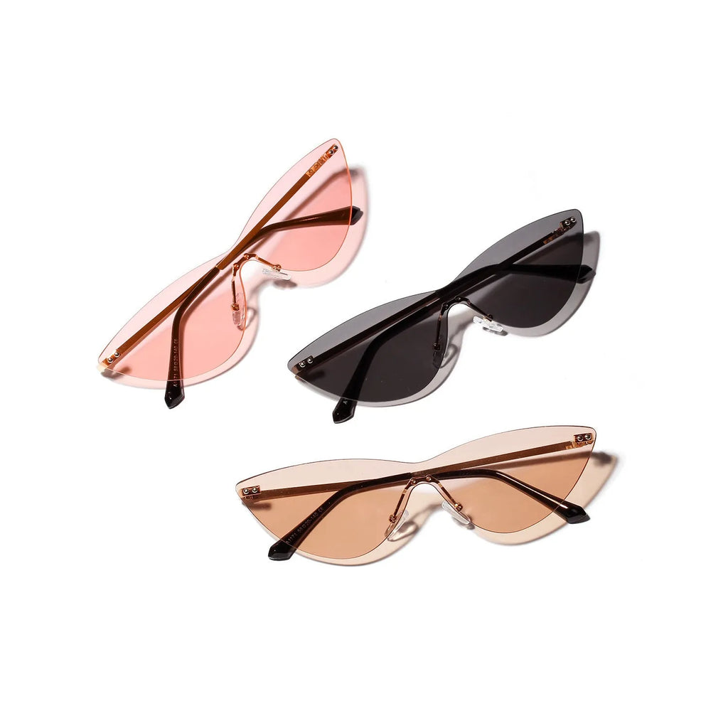 Brown tint vintage sunglasses with metal frame and UV400 protection lenses