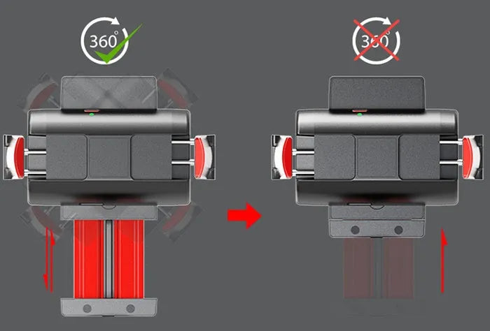 Black aluminium phone tripod with extended legs and a smartphone mounted in the clamp