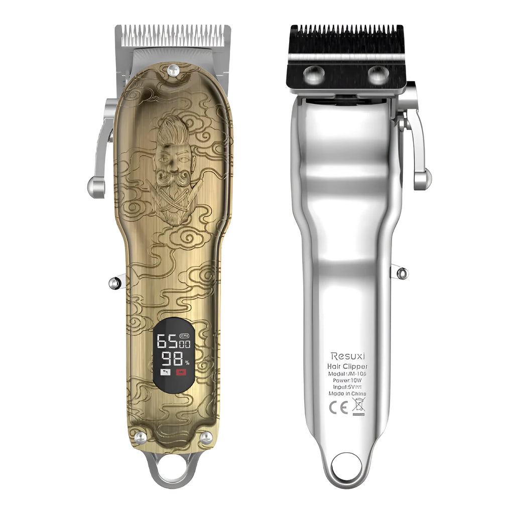 Gold Clipper LCD Digital Display Hair Clipper with stainless steel blade on table