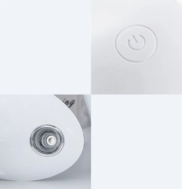 White round USB aromatherapy humidifier with quiet 36dB operation and 800ml water tank