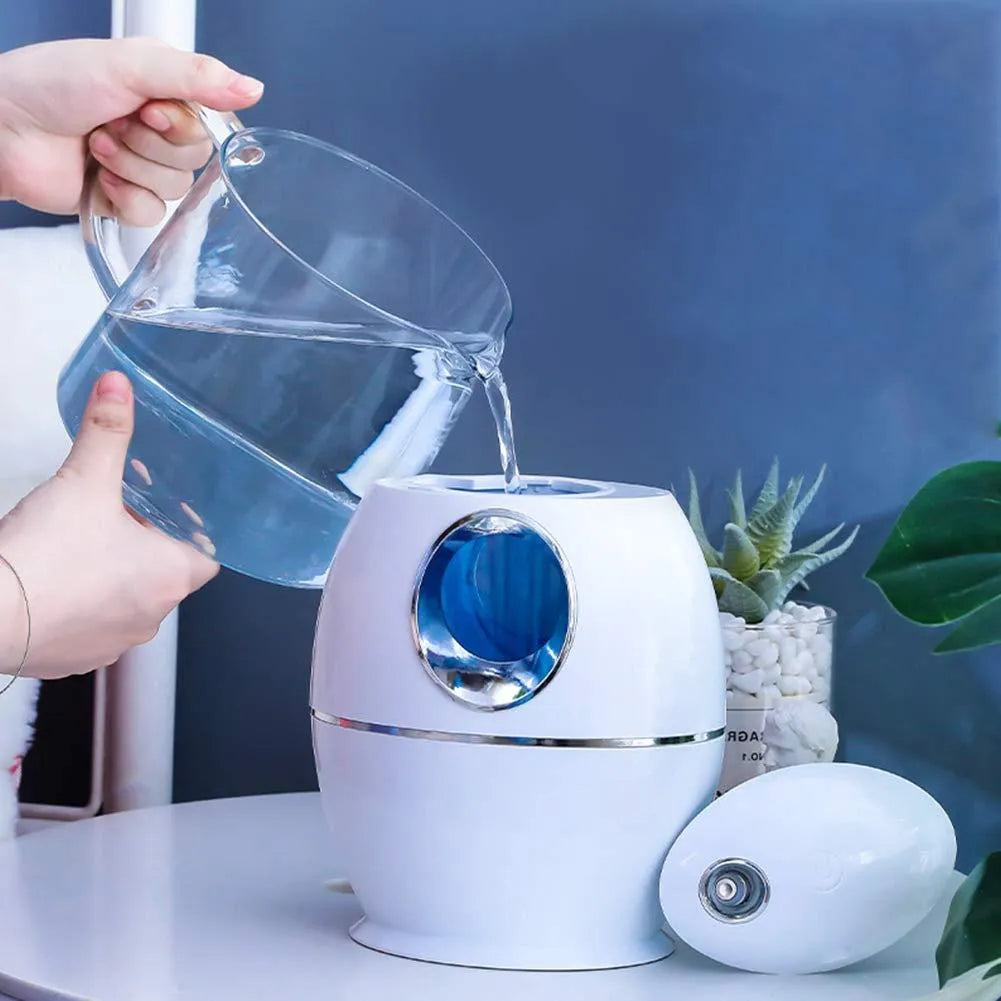 White round USB aromatherapy humidifier with quiet 36dB operation and 800ml water tank