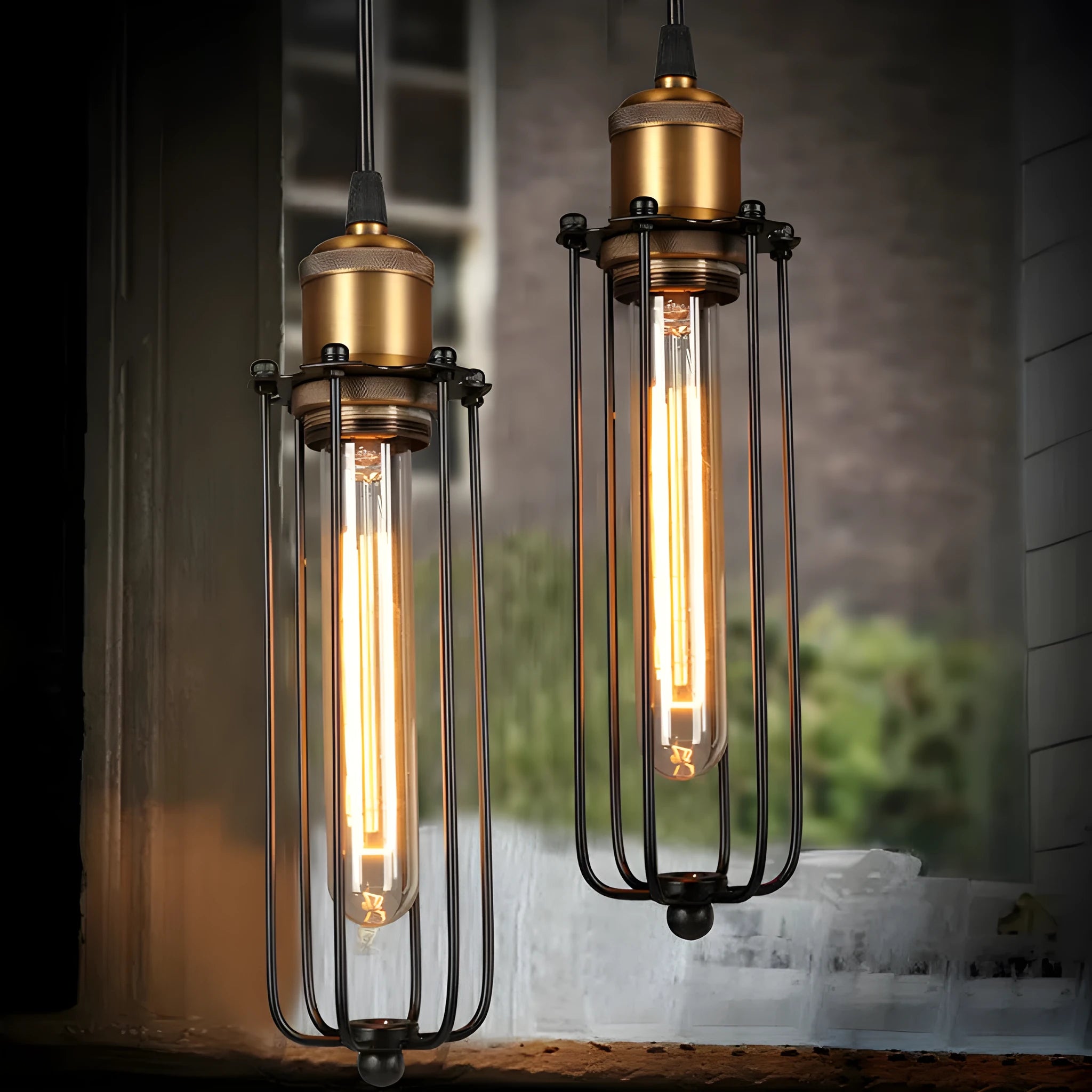 Nordic retro industrial gladiator chandelier with iron construction and brown finish
