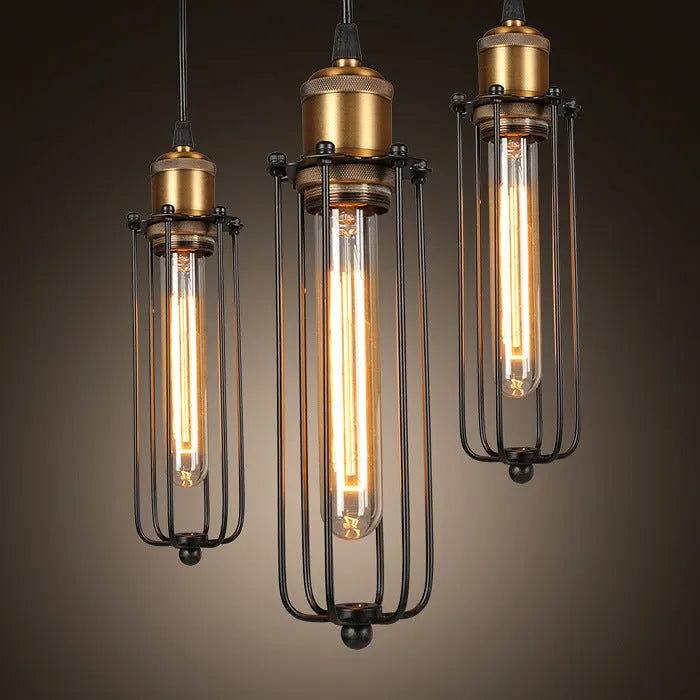 Nordic retro industrial gladiator chandelier with iron construction and brown finish
