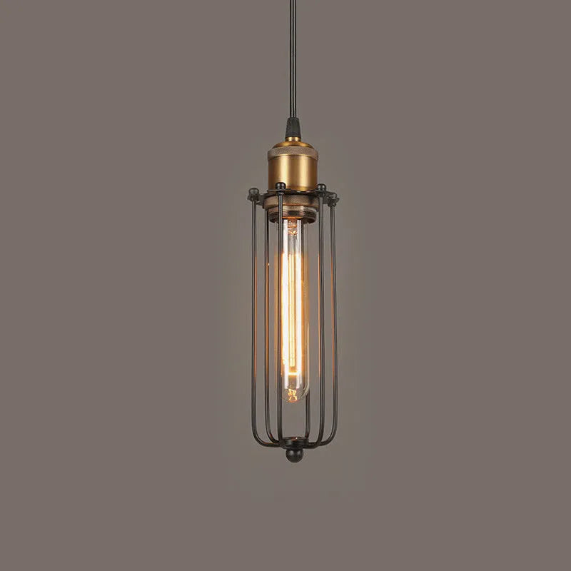 Nordic retro industrial gladiator chandelier with iron construction and brown finish