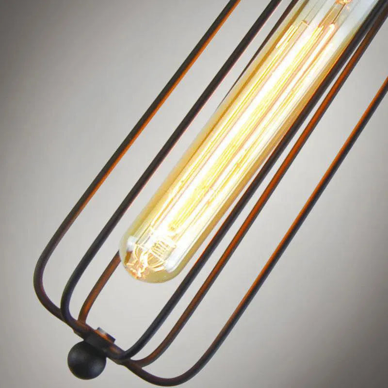 Nordic retro industrial gladiator chandelier with iron construction and brown finish