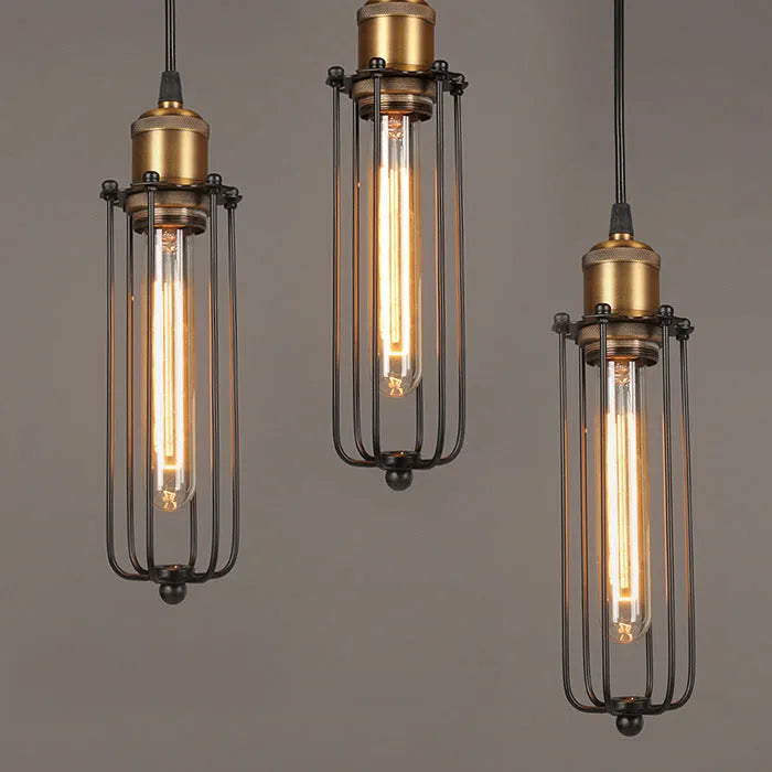 Nordic retro industrial gladiator chandelier with iron construction and brown finish