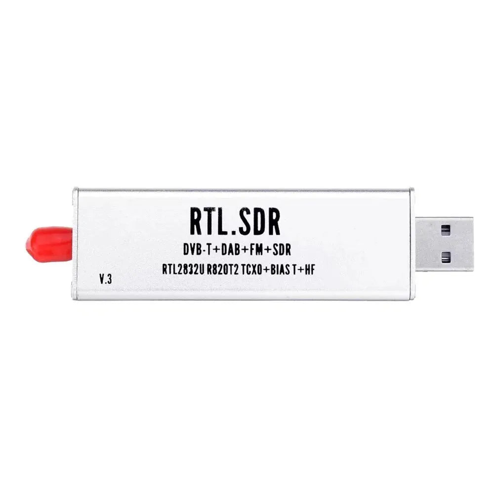 Black metal A300U all-band software receiver with golden SMA connector for aviation ADS-B and radio monitoring