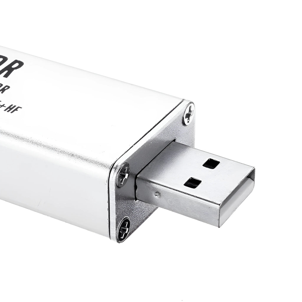 Black metal A300U all-band software receiver with golden SMA connector for aviation ADS-B and radio monitoring