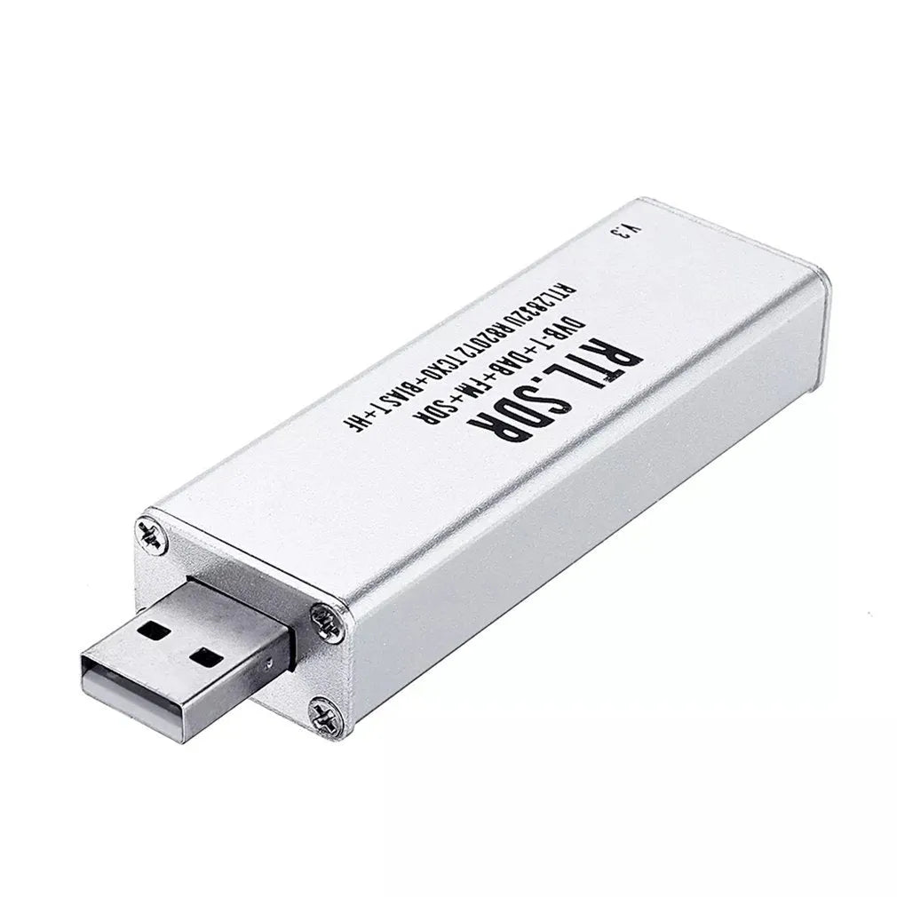 Black metal A300U all-band software receiver with golden SMA connector for aviation ADS-B and radio monitoring