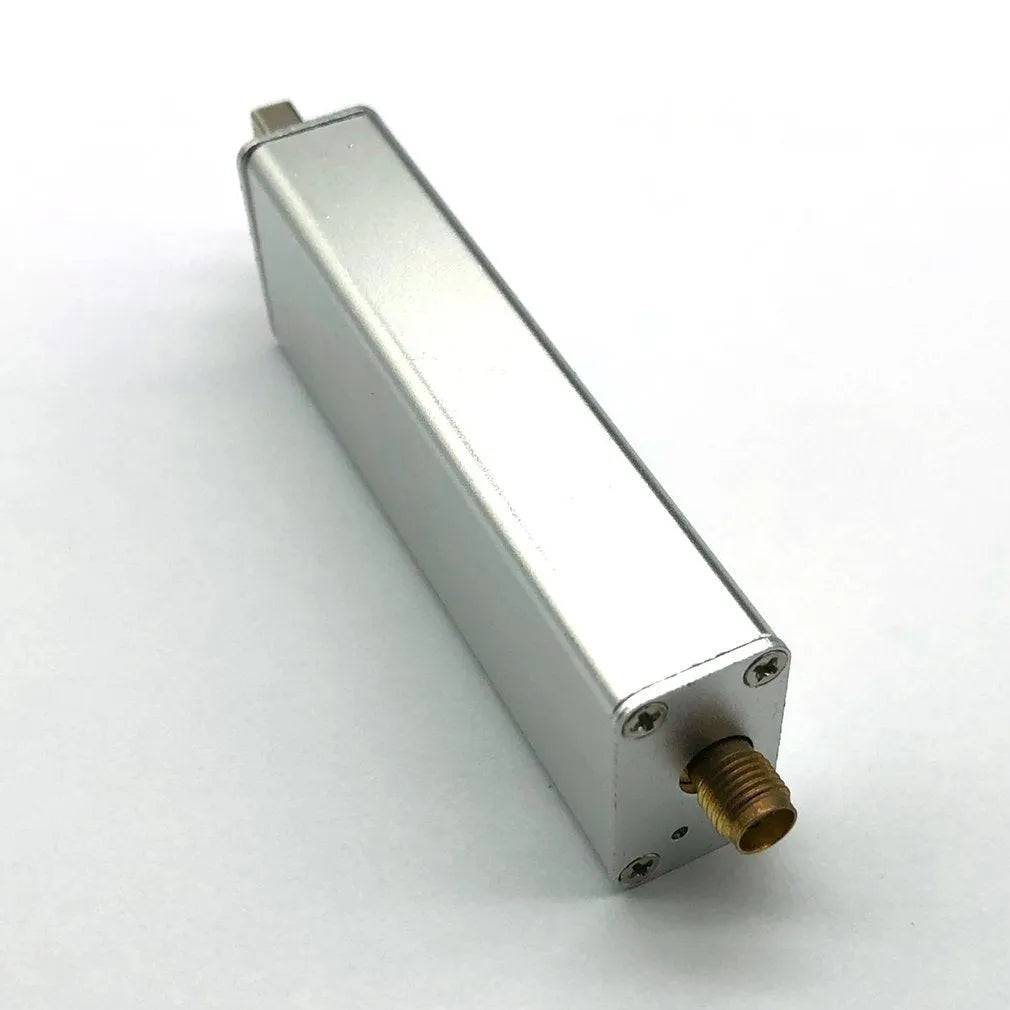 Black metal A300U all-band software receiver with golden SMA connector for aviation ADS-B and radio monitoring