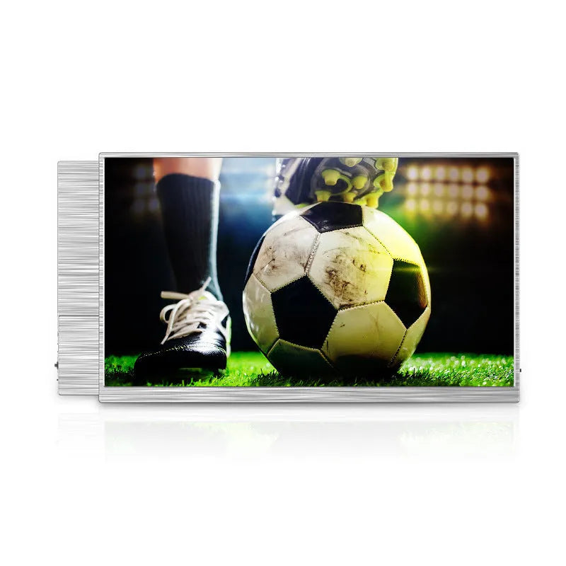 Zeuslap 15-inch ultra-thin portable monitor with HDMI cable on a desk.