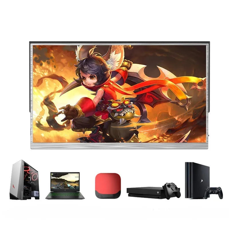 Zeuslap 15-inch ultra-thin portable monitor with HDMI cable on a desk.